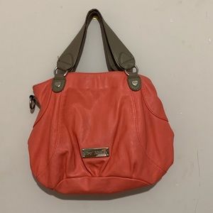 Pink/salmon leather Betsey Johnson purse